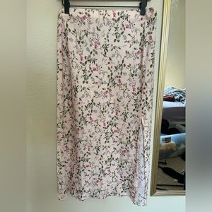 Pink floral midi skirt from Francesca